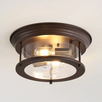 Lauren 13.25" Metal/Glass LED Flush Mount